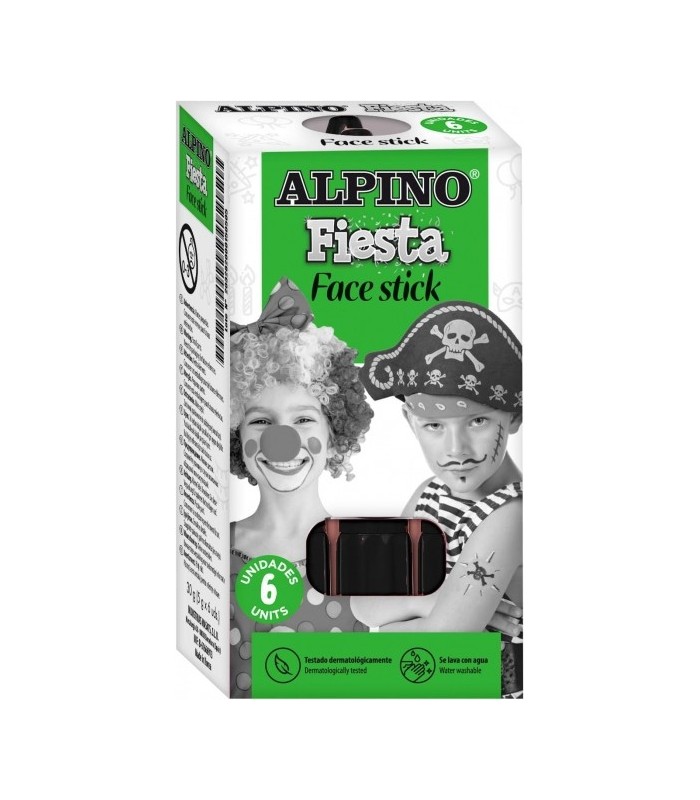 BARRA PINTURA FACIAL NEGRA ALPINO FACE STICK - TESTADO DERMATOLOGICAMENTE