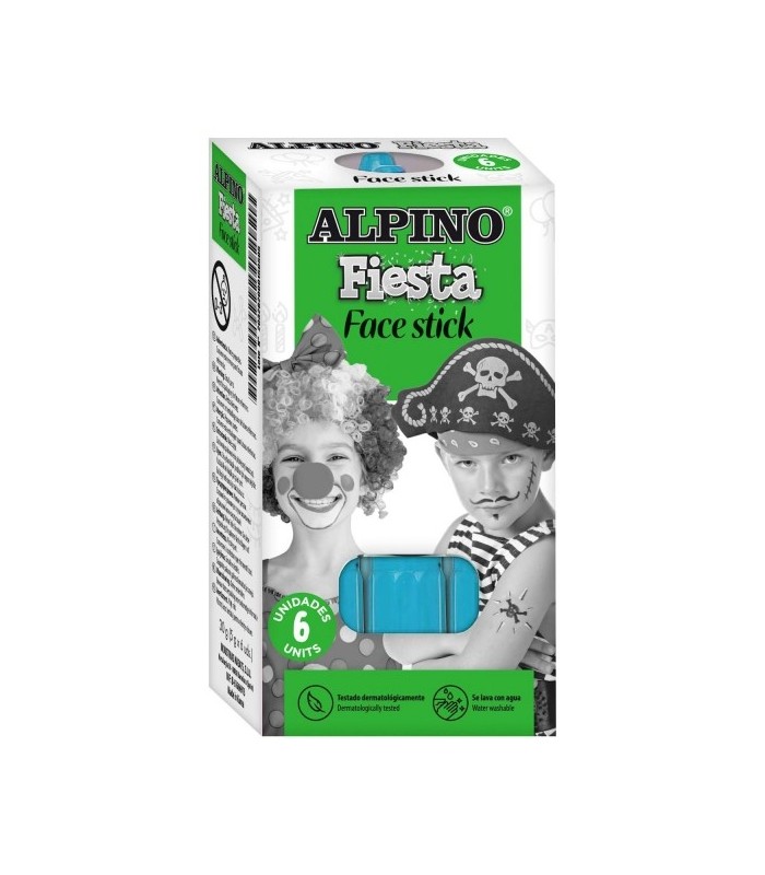 BARRA PINTURA FACIAL AZUL CLARO ALPINO FACE STICK - TESTADO DERMATOLOGICAMENTE