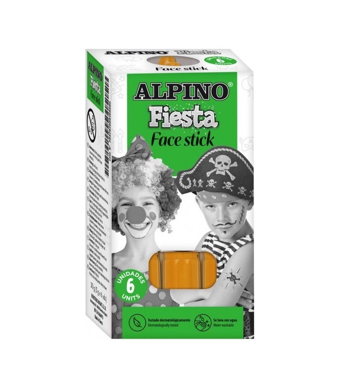 BARRA PINTURA FACIAL NARANJA ALPINO FACE STICK - TESTADO DERMATOLOGICAMENTE