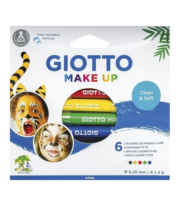 LAPICES COSMETICOS GIOTTO MAKE UP CLASSIC PACK 6 COLORES - TESTADO DERMATOLOGICAMENTE