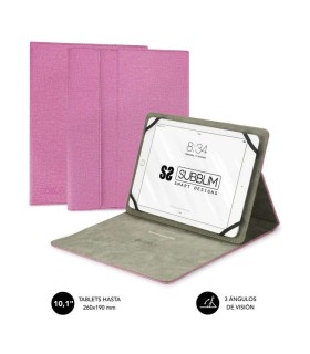 FUNDA UNIVERSAL PARA TABLET SUBBLIM 11" ROSA - CIERRE MAGNETICO - SOPORTE ANTIDESLIZANTE