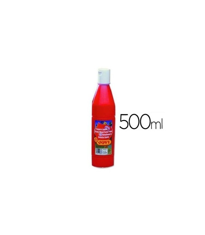 TEMPERA LIQUIDA ROJA JOVI 500ml - LAVABLE -COLORES MEZCLABLES