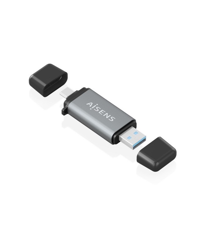 LECTOR DE TARJETAS AISENS USB Y USB-C 3 1 GRIS - COMPATIBLE CON SD, MICRO SD, MMC, RS-MMC