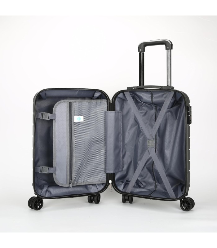 MALETA TROLLEY ABS NEGRA 34 23.5 X 55 CM