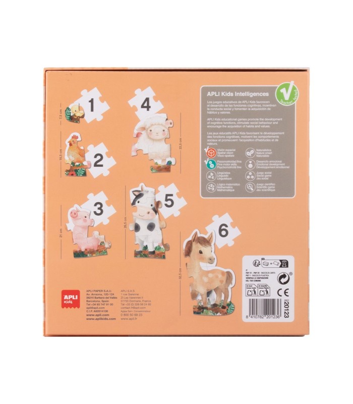 PUZZLE PROGRESIVO ANIMALES GRANJA