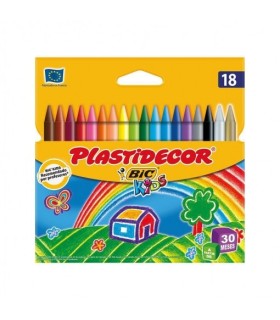CERAS BIC PLASTIDECOR 18 COLORES