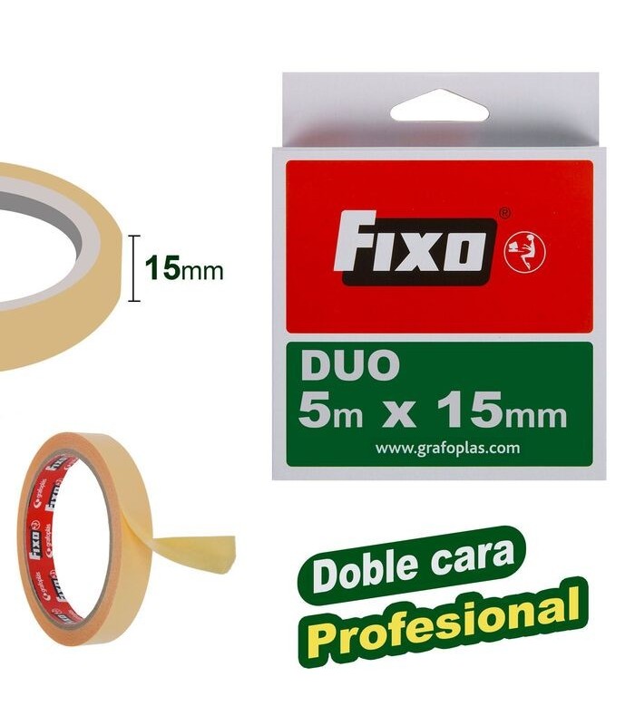 CINTA ADHESIVA DOBLE CARA FIXO DUO 5m X 15mm