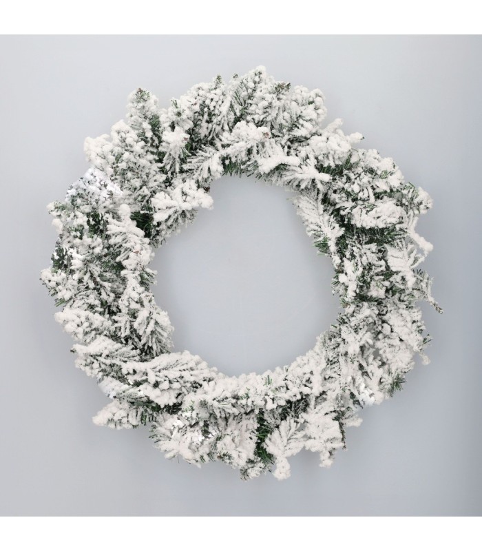 CORONA DE NAVIDAD NEVADA KIAK GSC Ø50cm 80 RAMAS