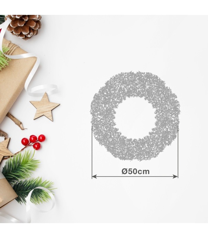 CORONA DE NAVIDAD NEVADA KIAK GSC Ø50cm 80 RAMAS