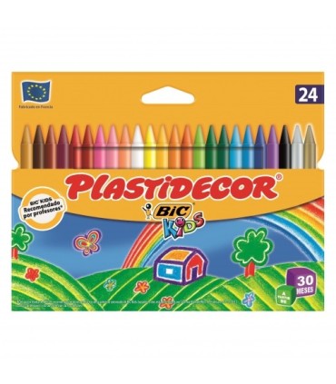 CERAS BIC PLASTIDECOR 24 COLORES