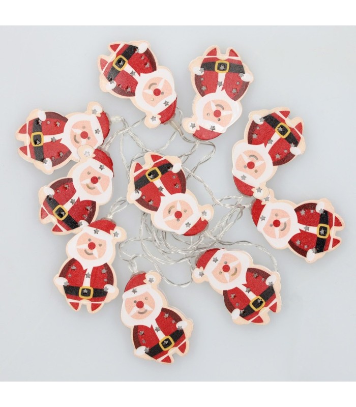 GUIRNALDA LED PAPA NOEL GSC 1 35 METROS - LUZ CALIDA - FUNCIONA A PILAS