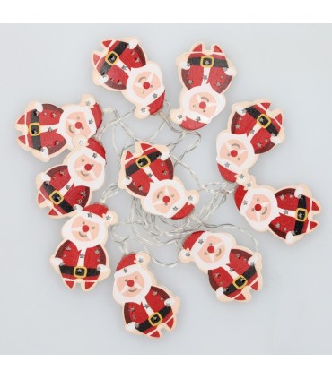 GUIRNALDA LED PAPA NOEL GSC 1 35 METROS - LUZ CALIDA - FUNCIONA A PILAS