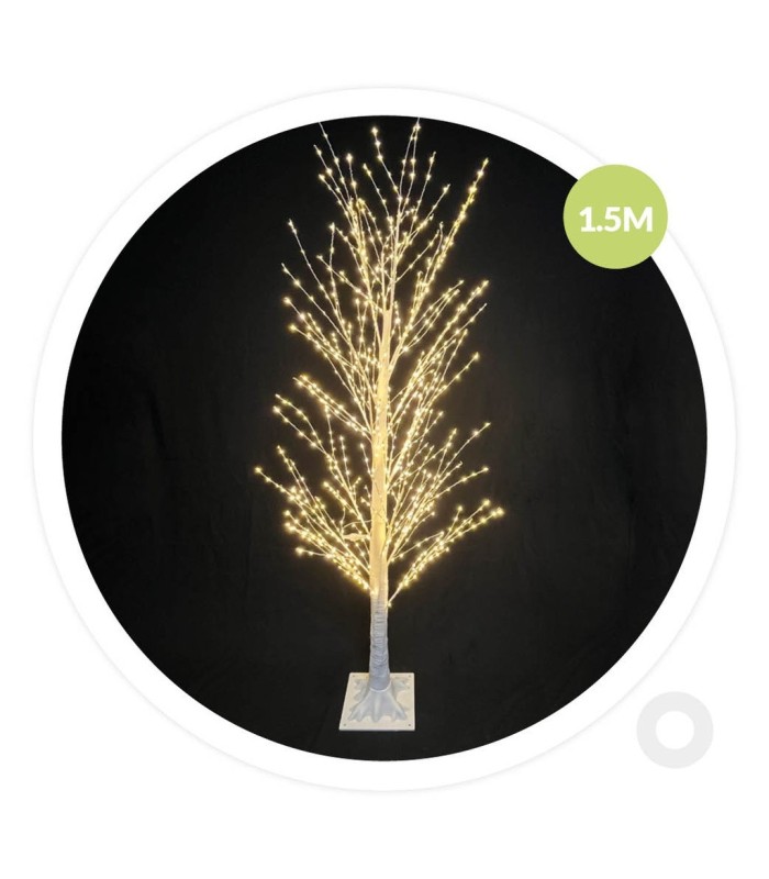 ARBOL DECORATIVO LED SIRKA GSC BLANCO 1 5 METROS - LUZ CALIDA - FUNCIONA A LUZ