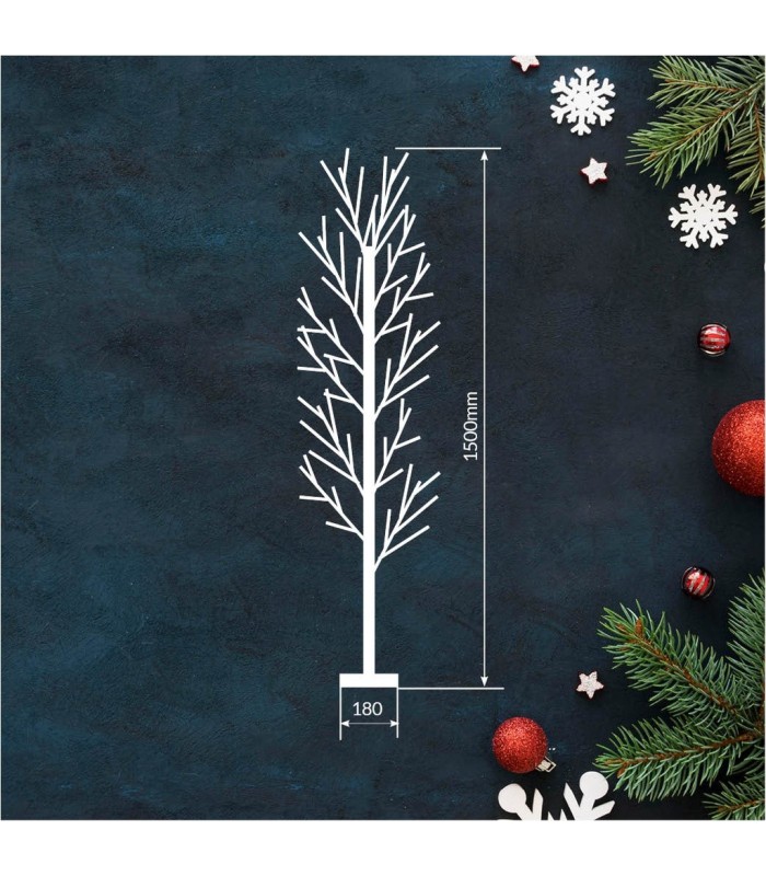 ARBOL DECORATIVO LED SIRKA GSC BLANCO 1 5 METROS - LUZ CALIDA - FUNCIONA A LUZ