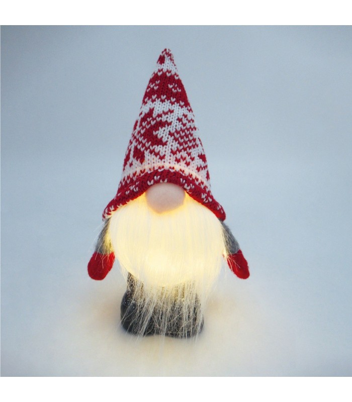 GNOMO DE NAVIDAD LED DE PIE SICCO 16cm GSC ROJO Y BLANCO