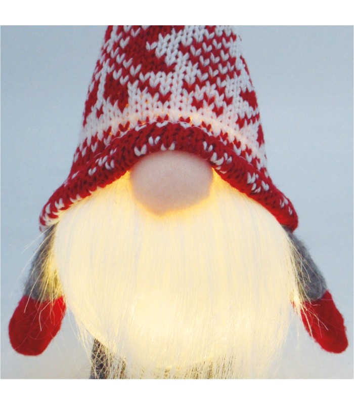 GNOMO DE NAVIDAD LED DE PIE SICCO 16cm GSC ROJO Y BLANCO