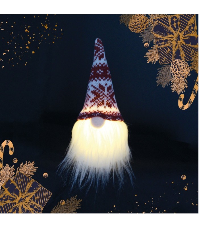 GNOMO DE NAVIDAD LED DE PIE SICCO 16cm GSC ROJO Y BLANCO