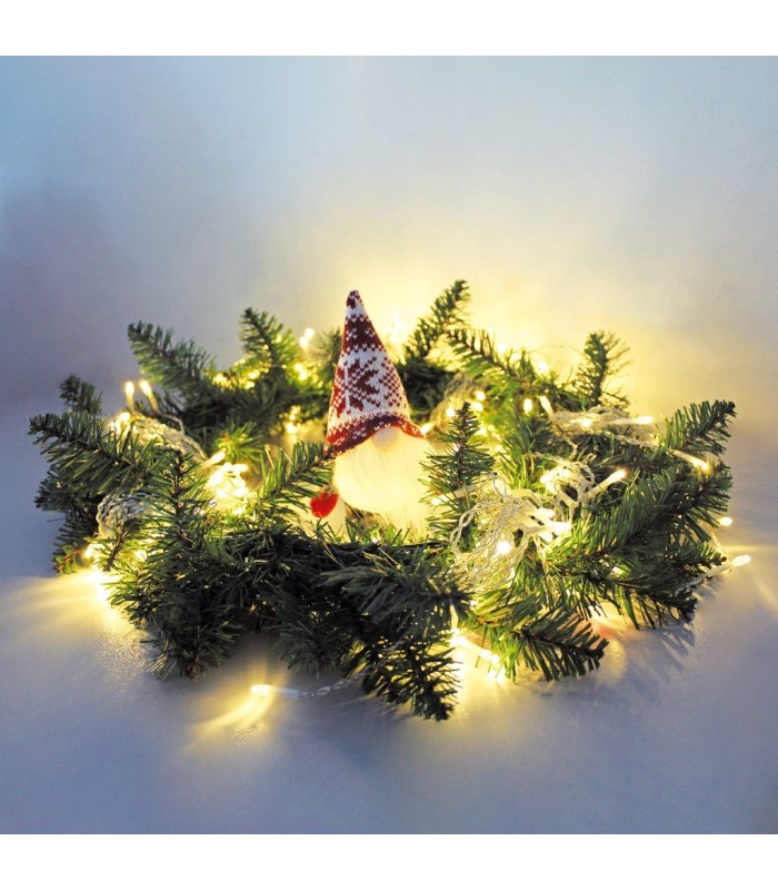 GNOMO DE NAVIDAD LED DE PIE SICCO 16cm GSC ROJO Y BLANCO