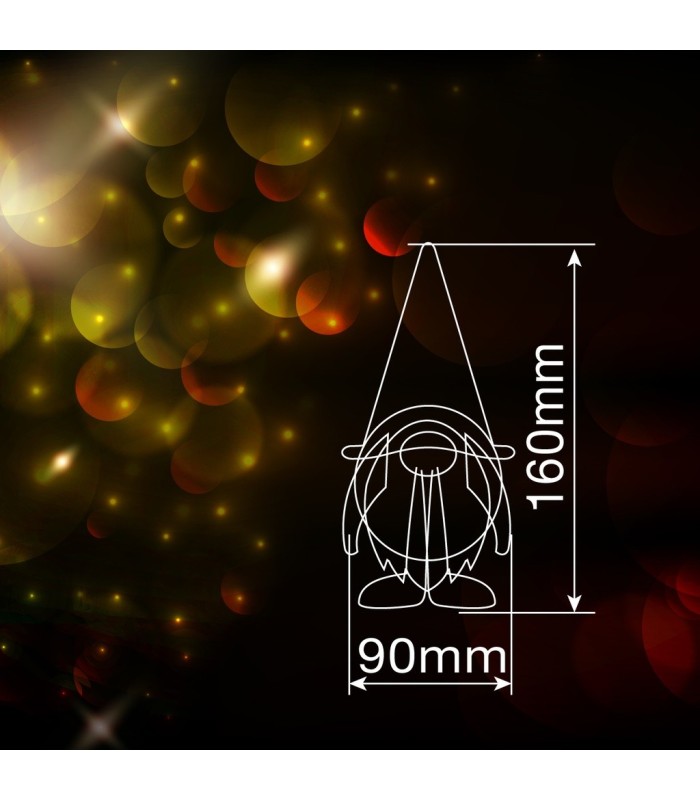 GNOMO DE NAVIDAD LED DE PIE SICCO 16cm GSC ROJO Y BLANCO