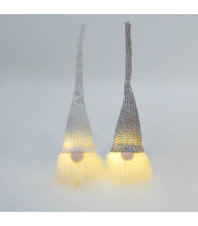 GNOMO DE NAVIDAD LED COLGANTE GELBIN 26cm GSC GRIS