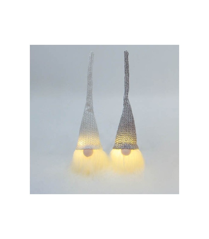 GNOMO DE NAVIDAD LED COLGANTE GELBIN 26cm GSC GRIS