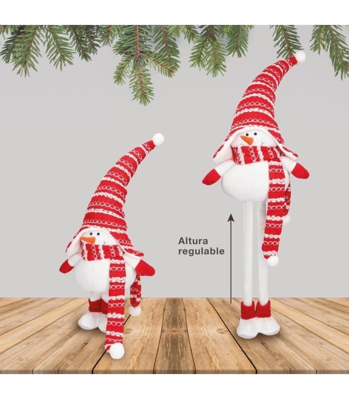 MUÑECO DE NIEVE DE PIE EIRA GSC 64-94cm ROJO Y BLANCO