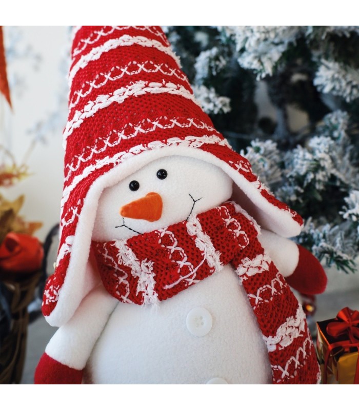 MUÑECO DE NIEVE DE PIE EIRA GSC 64-94cm ROJO Y BLANCO