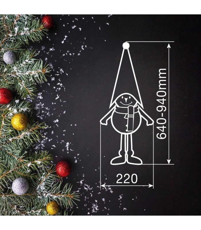 MUÑECO DE NIEVE DE PIE EIRA GSC 64-94cm ROJO Y BLANCO