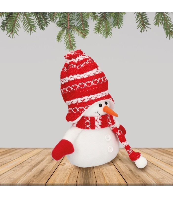 MUÑECO DE NIEVE BEIRA GSC 25cm ROJO Y BLANCO