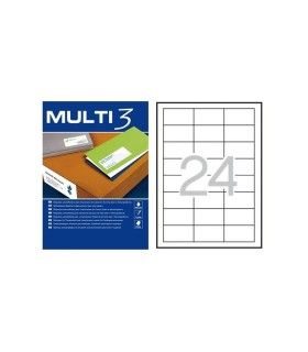 ETIQUETAS ADHESIVAS MULTI3 64,6x33,8 mm - PAQUETE DE 100 HOJAS