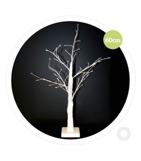 ARBOL DECORATIVO LED CUMIA GSC BLANCO 60cm - LUZ CALIDA - FUNCIONA A PILAS