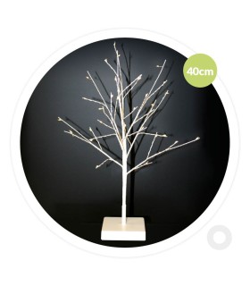 ARBOL DECORATIVO LED CUMIA GSC BLANCO 40cm - LUZ CALIDA - FUNCIONA A PILAS
