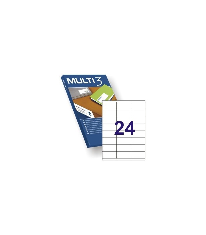 ETIQUETAS ADHESIVAS MULTI3 70x35 mm - PAQUETE DE 100 HOJAS