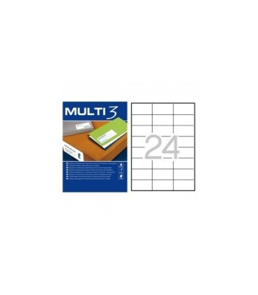 ETIQUETAS ADHESIVAS MULTI3 70x37 mm - PAQUETE DE 100 HOJAS