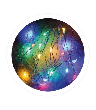 GUIRNALDA LED ALAMBRE GSC 4 9 METROS - LUZ RGB - 8 FUNCIONES - FUNCIONA A PILAS