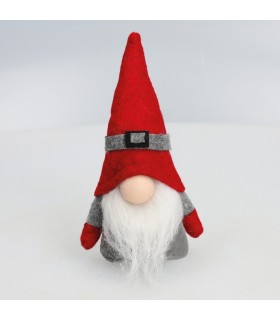 GNOMO DE NAVIDAD RUBBELS GSC 13cm ROJO Y GRIS