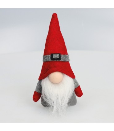 GNOMO DE NAVIDAD RUBBELS GSC 13cm ROJO Y GRIS