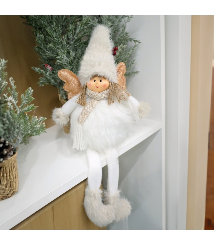 ANGEL LED CON PIERNAS COLGANTES HANIEL GSC 48cm GRIS Y BLANCO