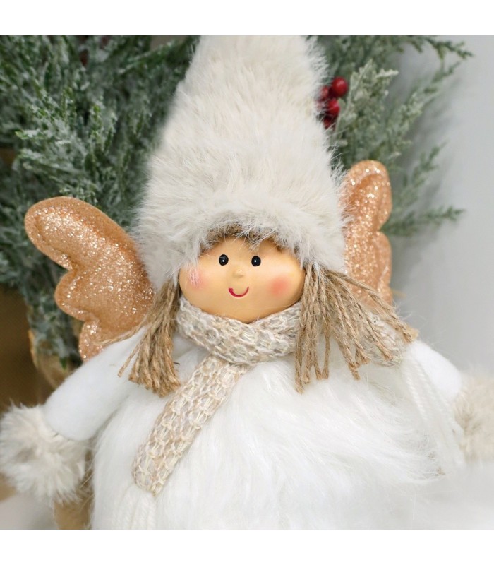 ANGEL LED CON PIERNAS COLGANTES HANIEL GSC 48cm GRIS Y BLANCO