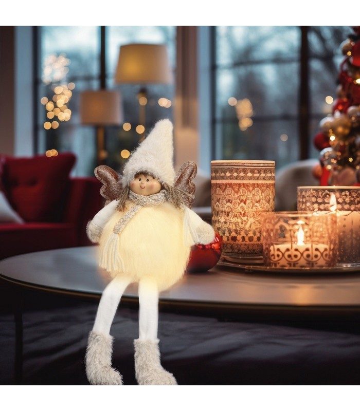 ANGEL LED CON PIERNAS COLGANTES HANIEL GSC 48cm GRIS Y BLANCO