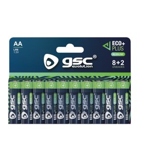 PILA GSC ECOPLUS ALCALINA LR06  AA  PACK 8+2 UNIDADES