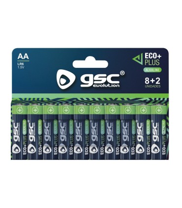 PILA GSC ECOPLUS ALCALINA LR06  AA  PACK 8+2 UNIDADES
