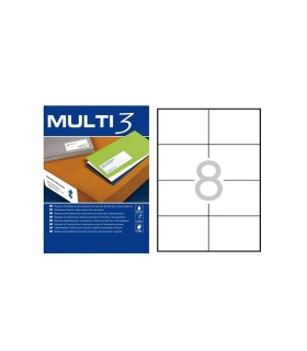 ETIQUETAS ADHESIVAS MULTI3 105x74 mm - PAQUETE DE 100 HOJAS