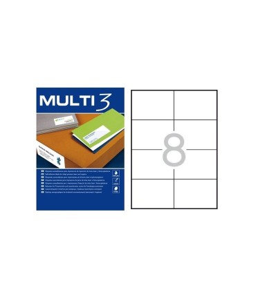 ETIQUETAS ADHESIVAS MULTI3 105x74 mm - PAQUETE DE 100 HOJAS