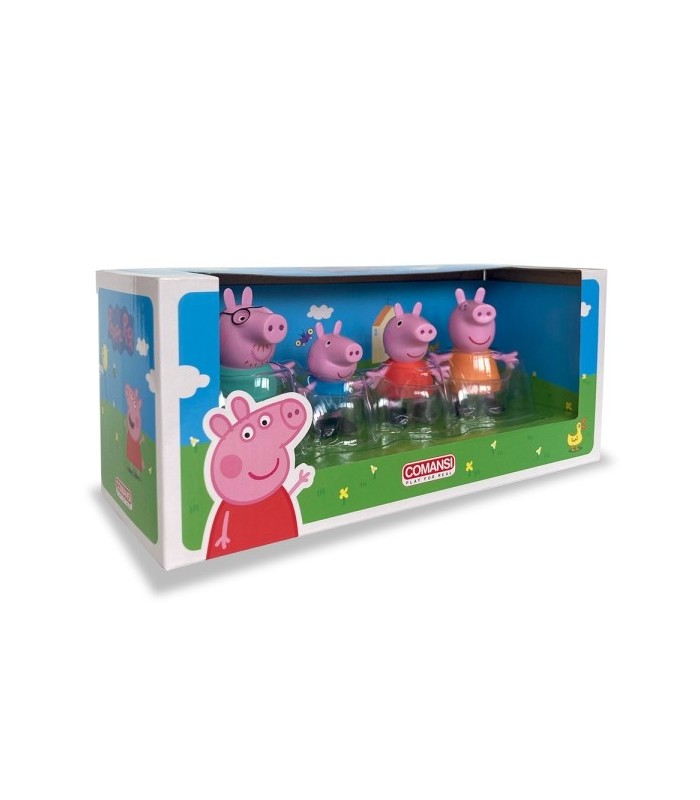 COLECCION PEPPA PIG FAMILY COMANSI - 4 FIGURAS - DISEÑO INFANTIL