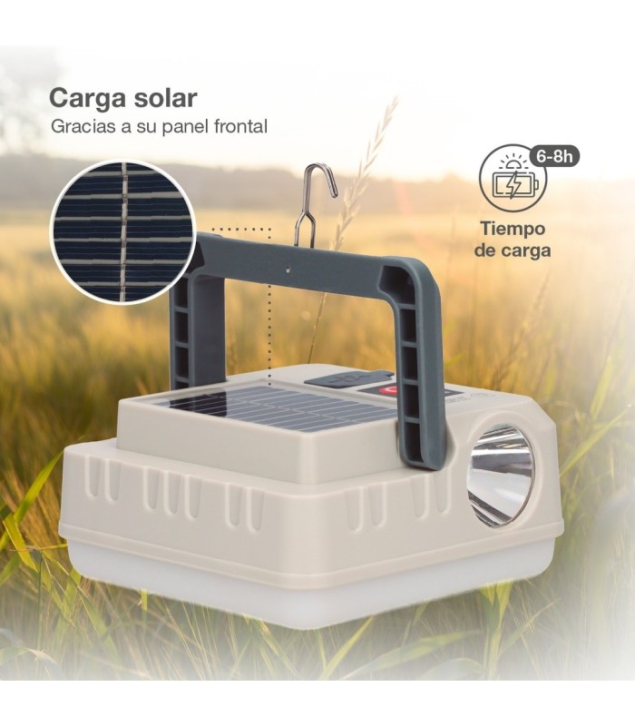 LINTERNA SOLAR LED RECARGABLE GSC 290 LUMENES - BATERIA 1.200 mAh
