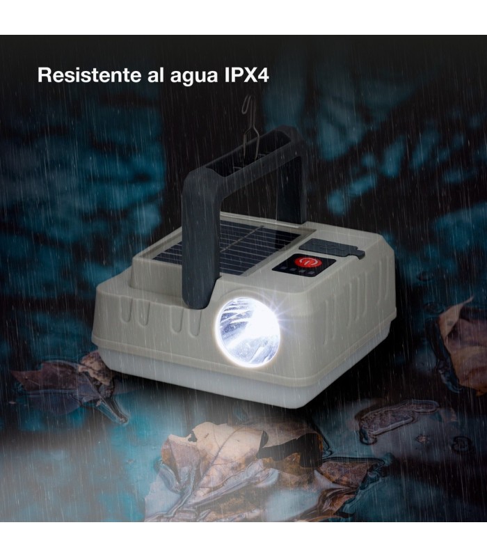LINTERNA SOLAR LED RECARGABLE GSC 290 LUMENES - BATERIA 1.200 mAh