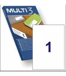 ETIQUETAS ADHESIVAS MULTI3 210x297mm - PAQUETE DE 100 HOJAS