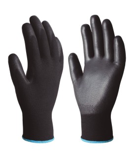 PAR DE GUANTES POLIESTER Y POLIURETANO NEGROS GSC - TALLA 8