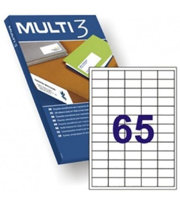 ETIQUETAS ADHESIVAS MULTI3 38x21,2 mm - PAQUETE DE 100 HOJAS